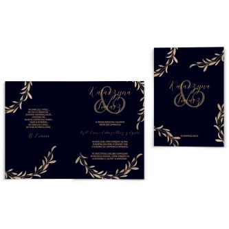 Zaproszenia ślubne Goldish - Składane Motyw3