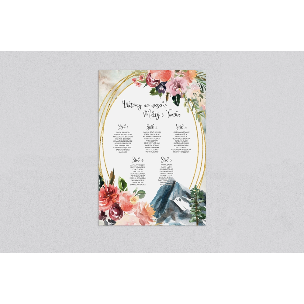 Plan stołów weselnych Spring Love Motyw 6