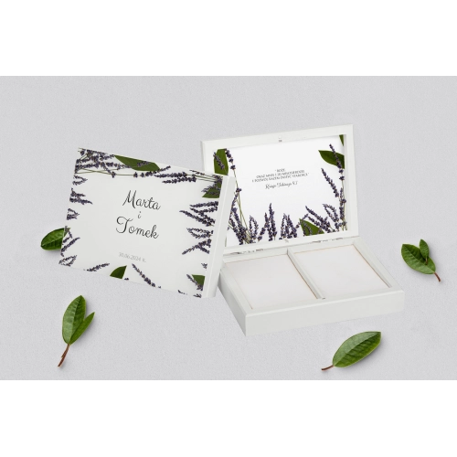 Pudełko na obrączki prostokątne białe - Soft Motyw 5