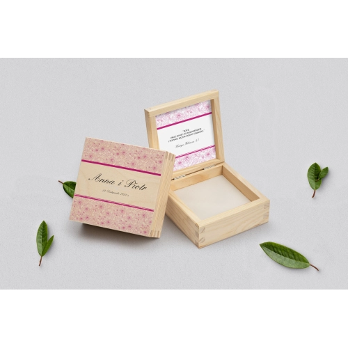 Pudełko na obrączki naturalne - Ornaments Motyw 10