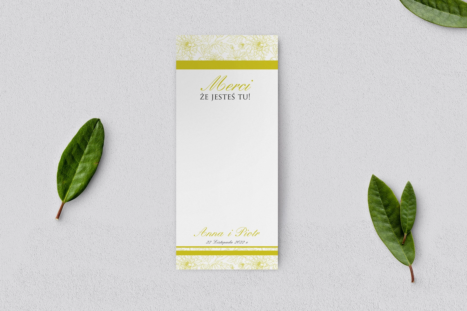 Podziękowanie Merci - Karteczka Ornaments - Motyw 11