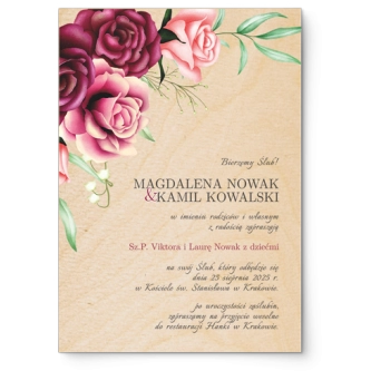 Zaproszenia ślubne Fabello - Drewniane Motyw 3