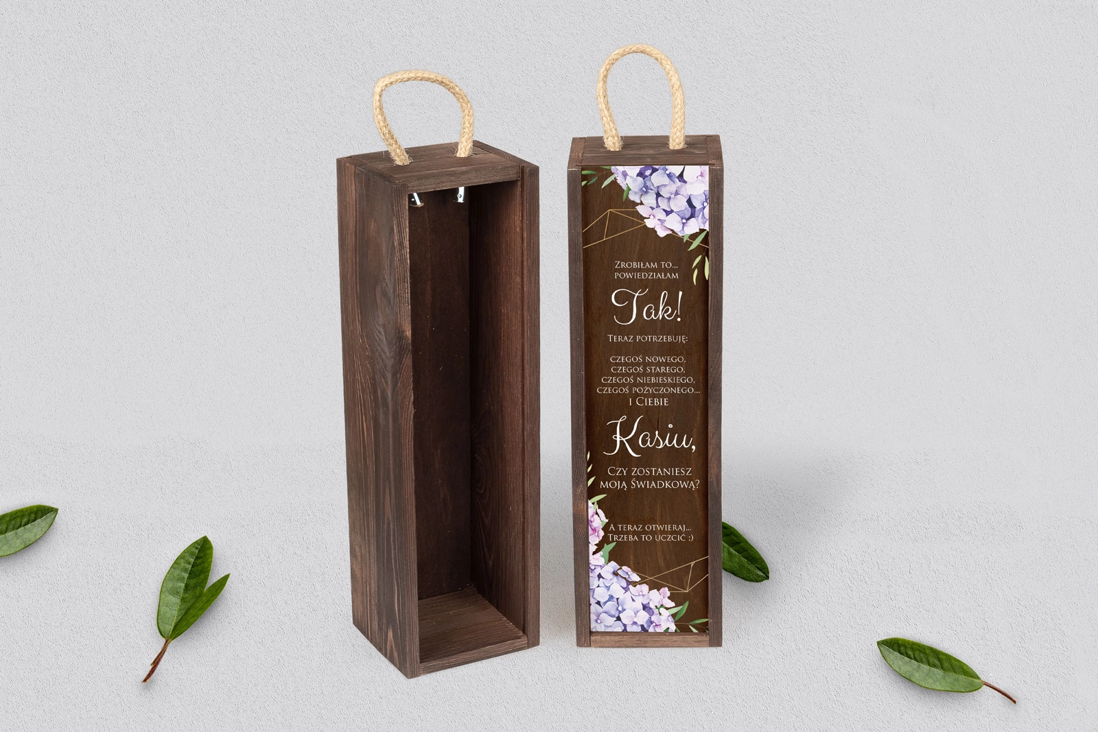 Prośba o Świadkowanie - SNW brązowa Flowers & Frame Motyw 1