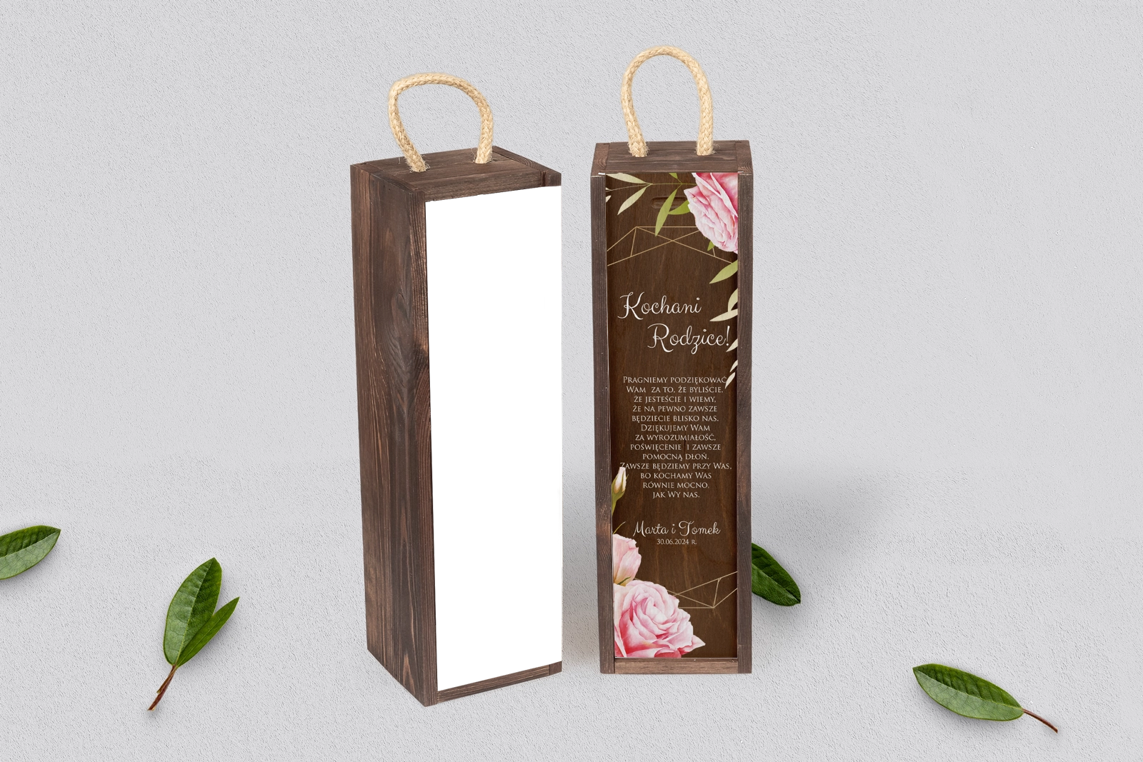 Skrzynka dla Rodziców - SNW Brązowa Flowers & Frame Motyw 5