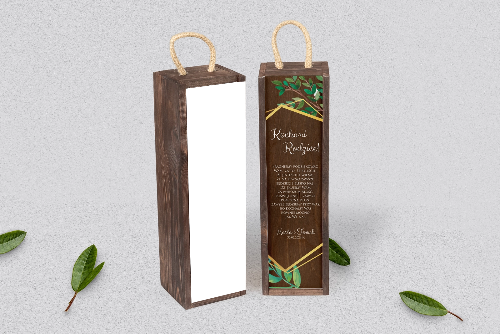 Skrzynka dla Rodziców - SNW Brązowa Flowers & Frame Motyw 2