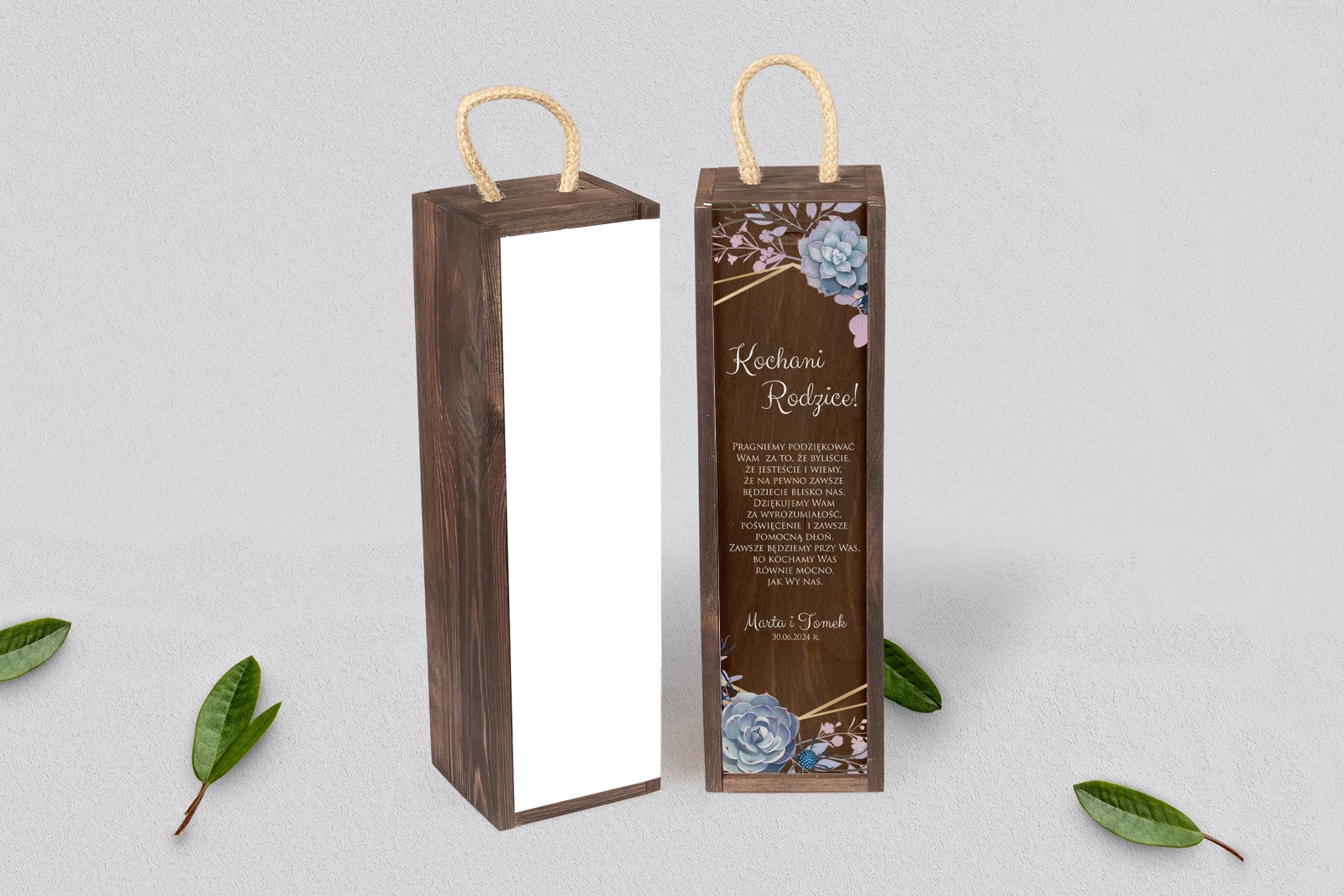 Skrzynka dla Rodziców - SNW Brązowa Flowers & Frame Motyw 6