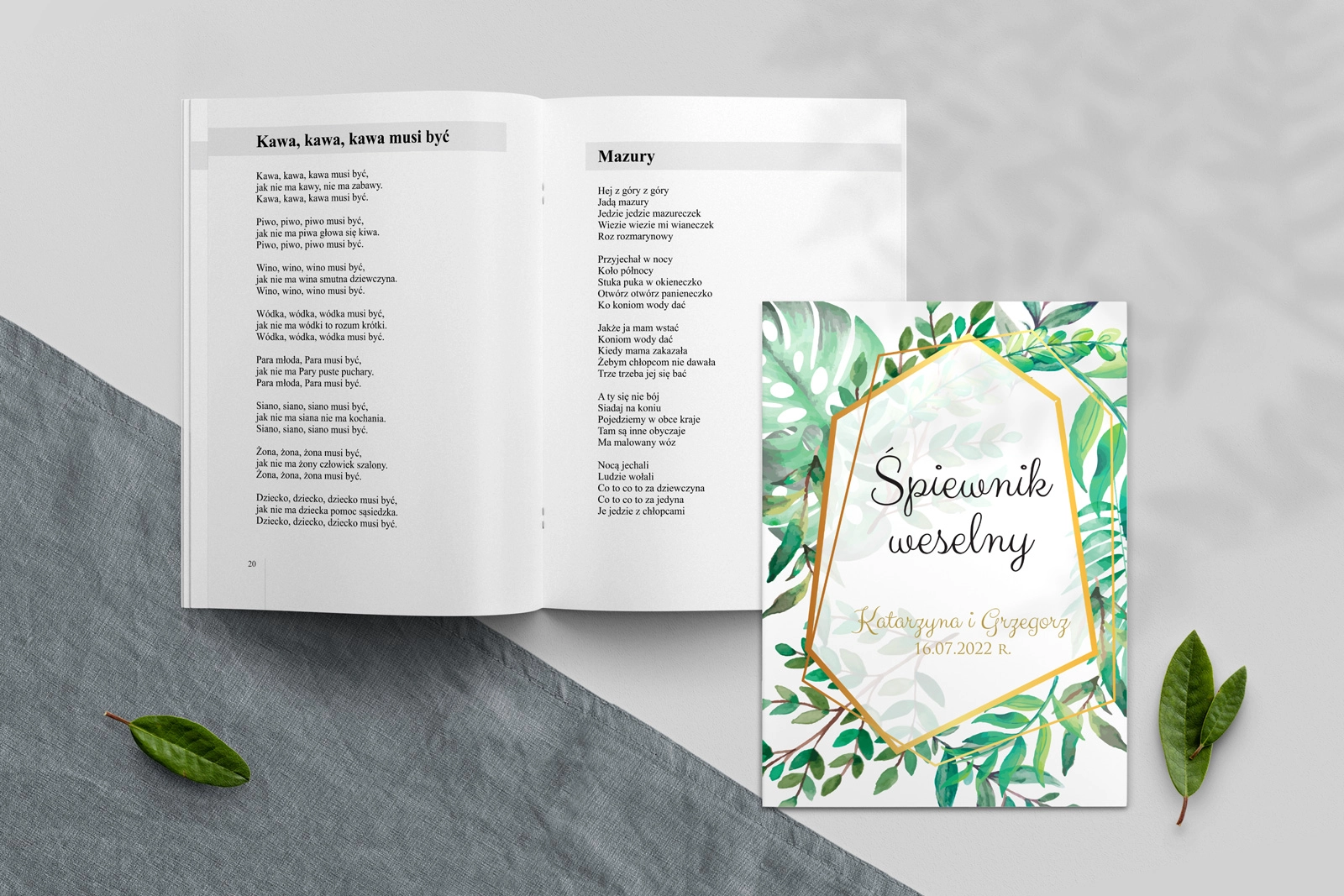 Śpiewnik Weselny - Flowers & Frame Motyw 2