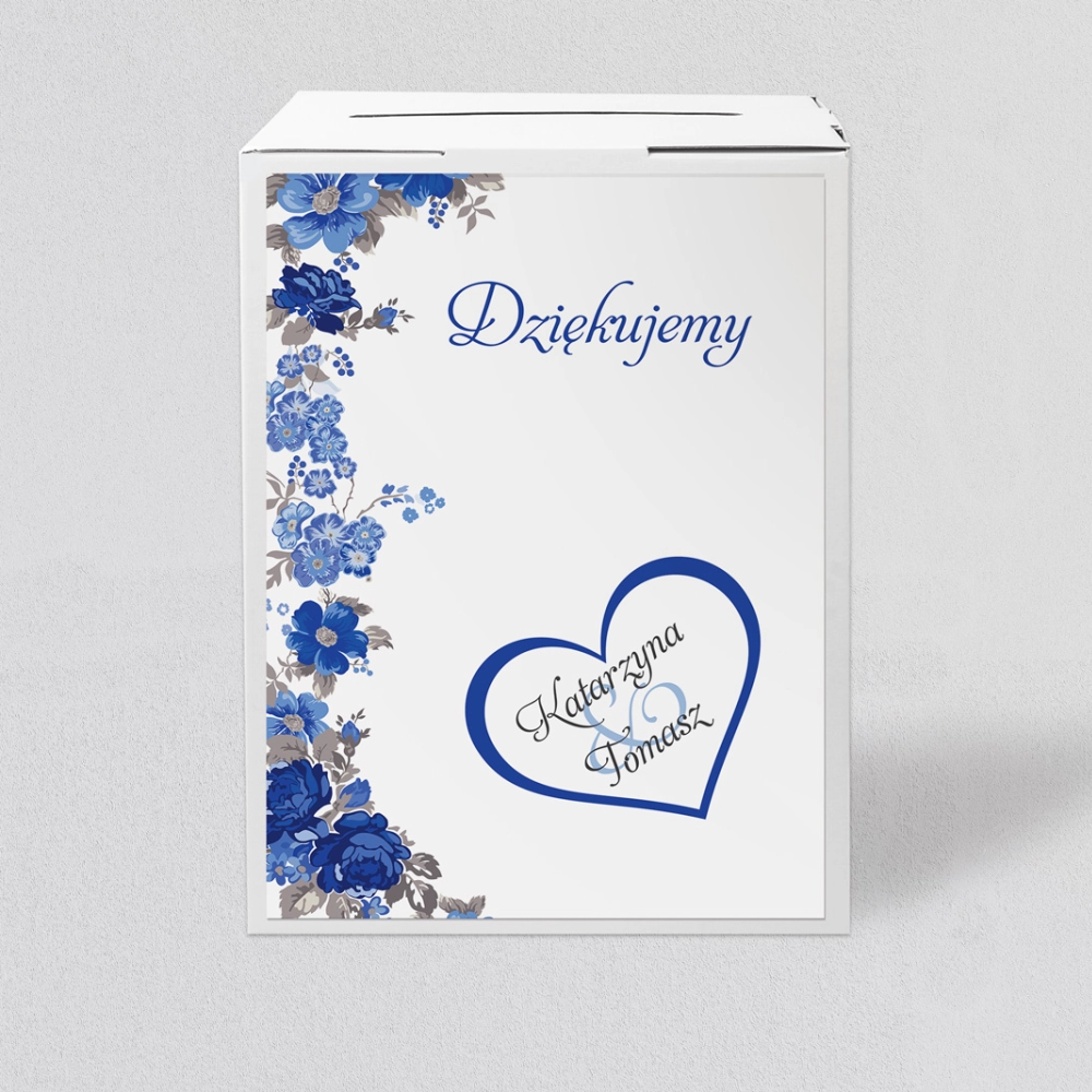 Pudełko na koperty i pieniądze Serca Kwiat Motyw 2