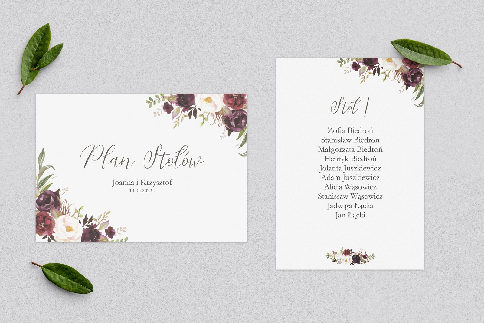 Plan Stołów - Karteczka PasteLove Motyw 3