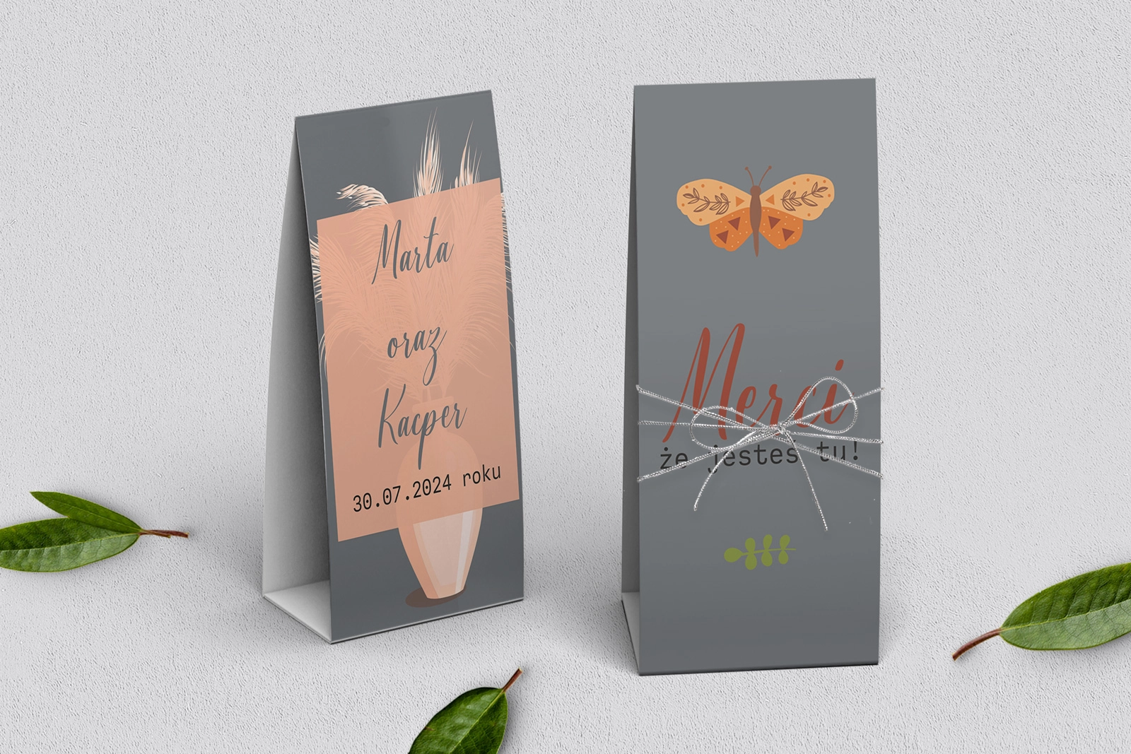 Podziękowanie Merci - Pudełeczko Butterflies - Motyw 4