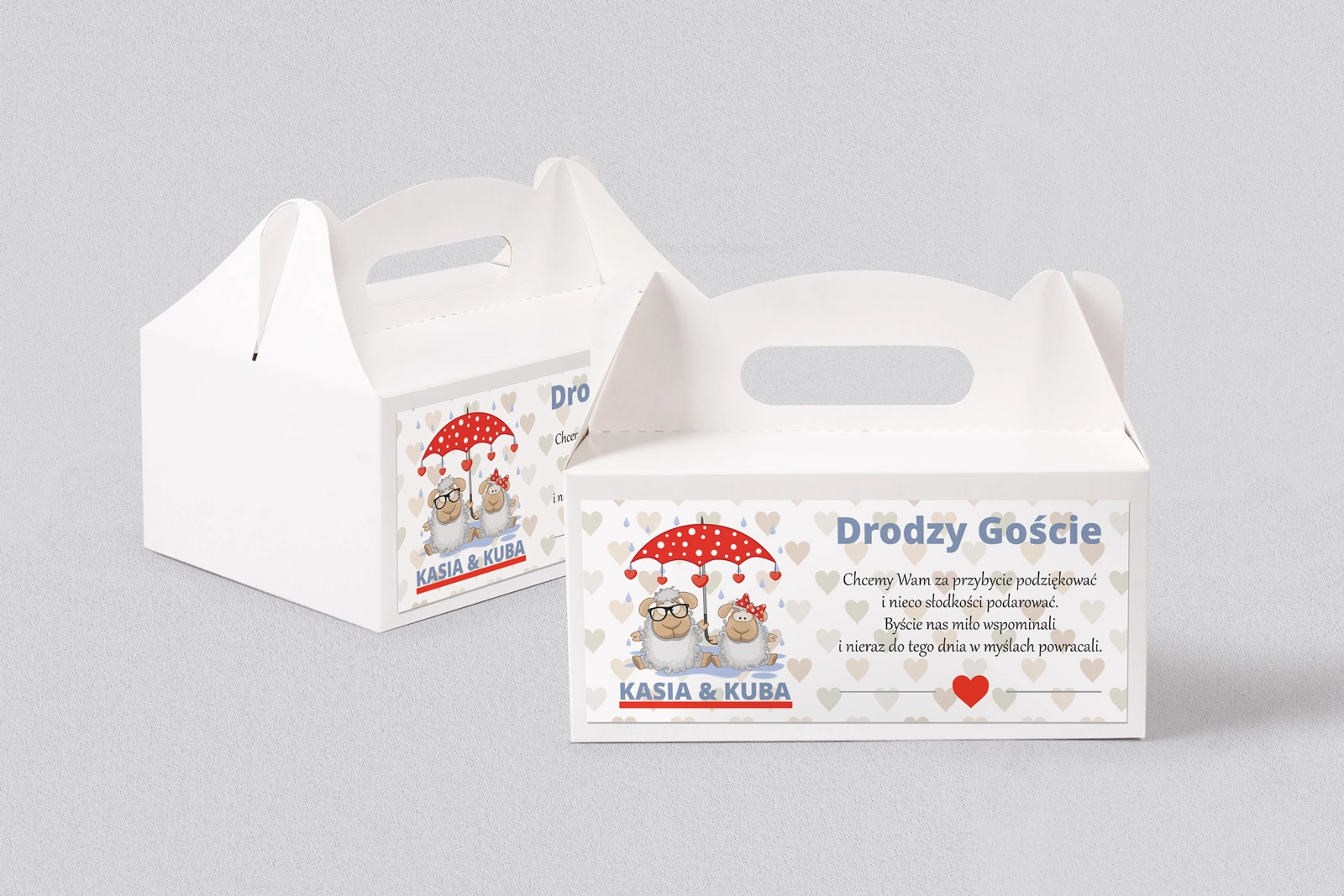 Pudełko na ciasto weselne Uroczy Deszcz Motyw 12