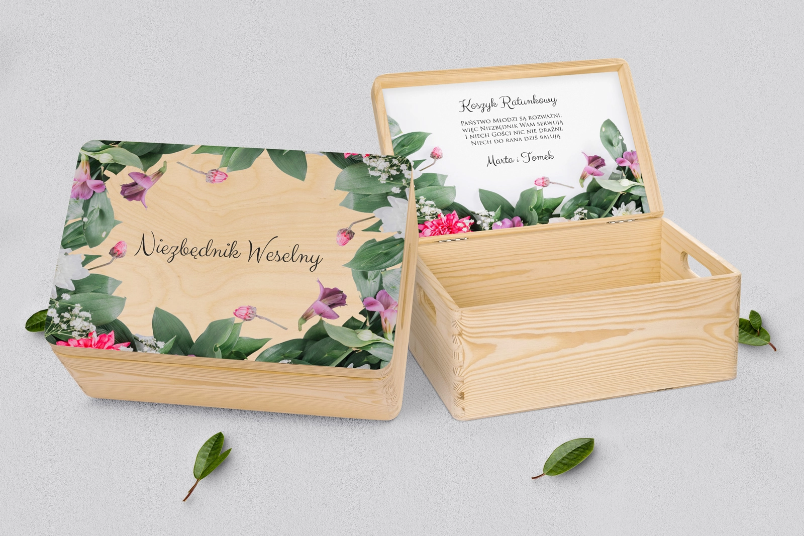 Koszyczek ratunkowy weselny naturalny - Soft Motyw 6