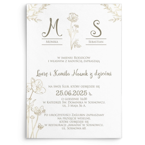 Zaproszenia ślubne Fiori - Motyw 2