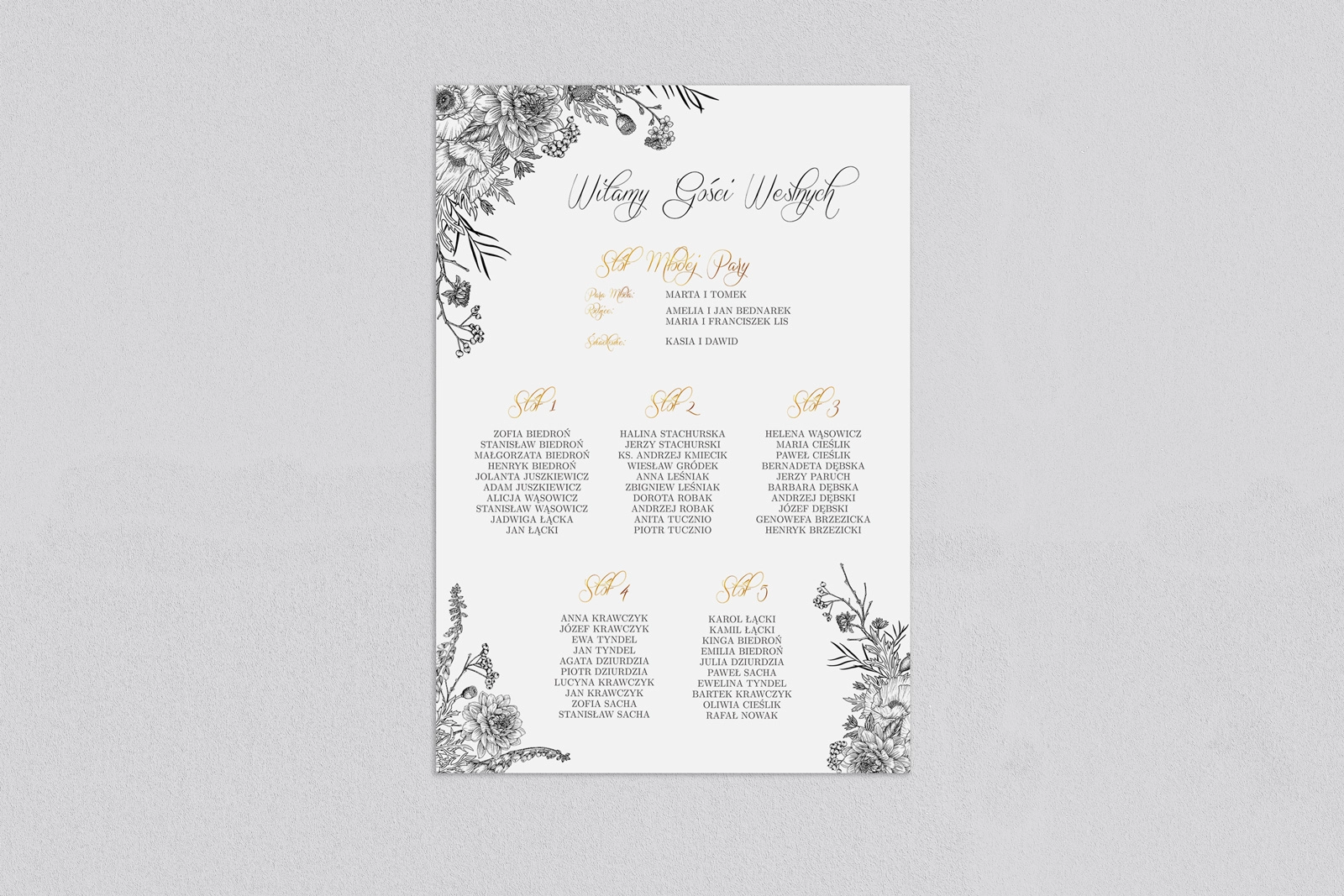 Plan stołów weselnych Adore - Motyw 1