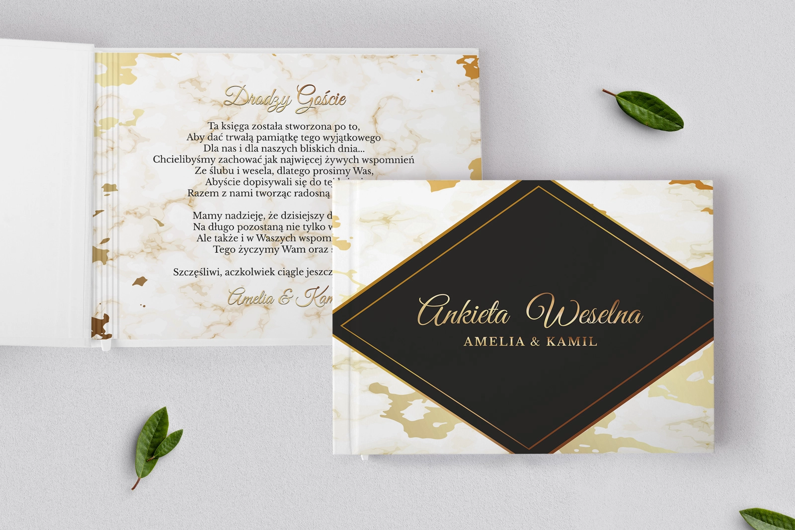 Ankieta Weselna - Marmur & Złoto - Motyw 5