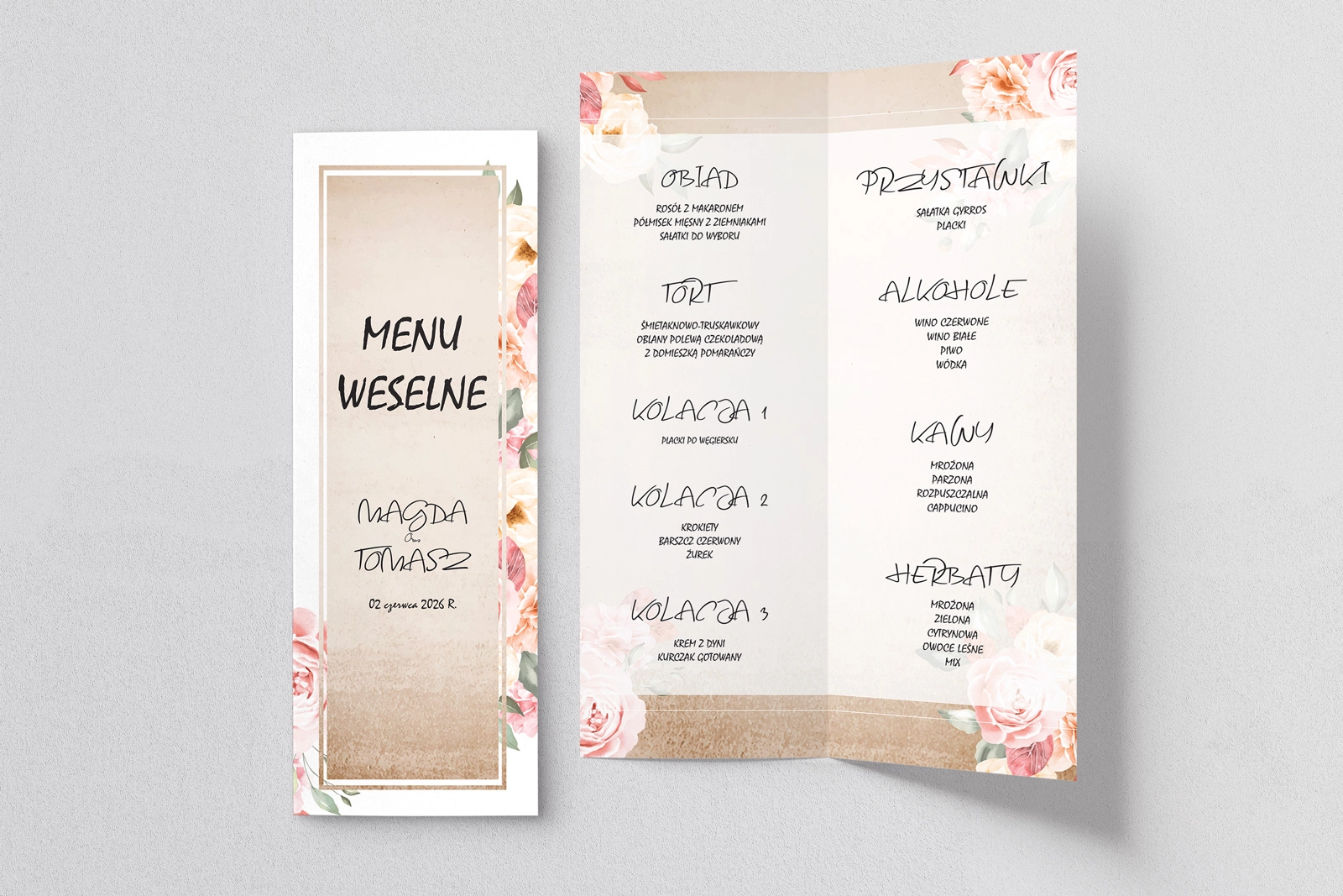 Menu Weselne Mgiełka - Motyw 2