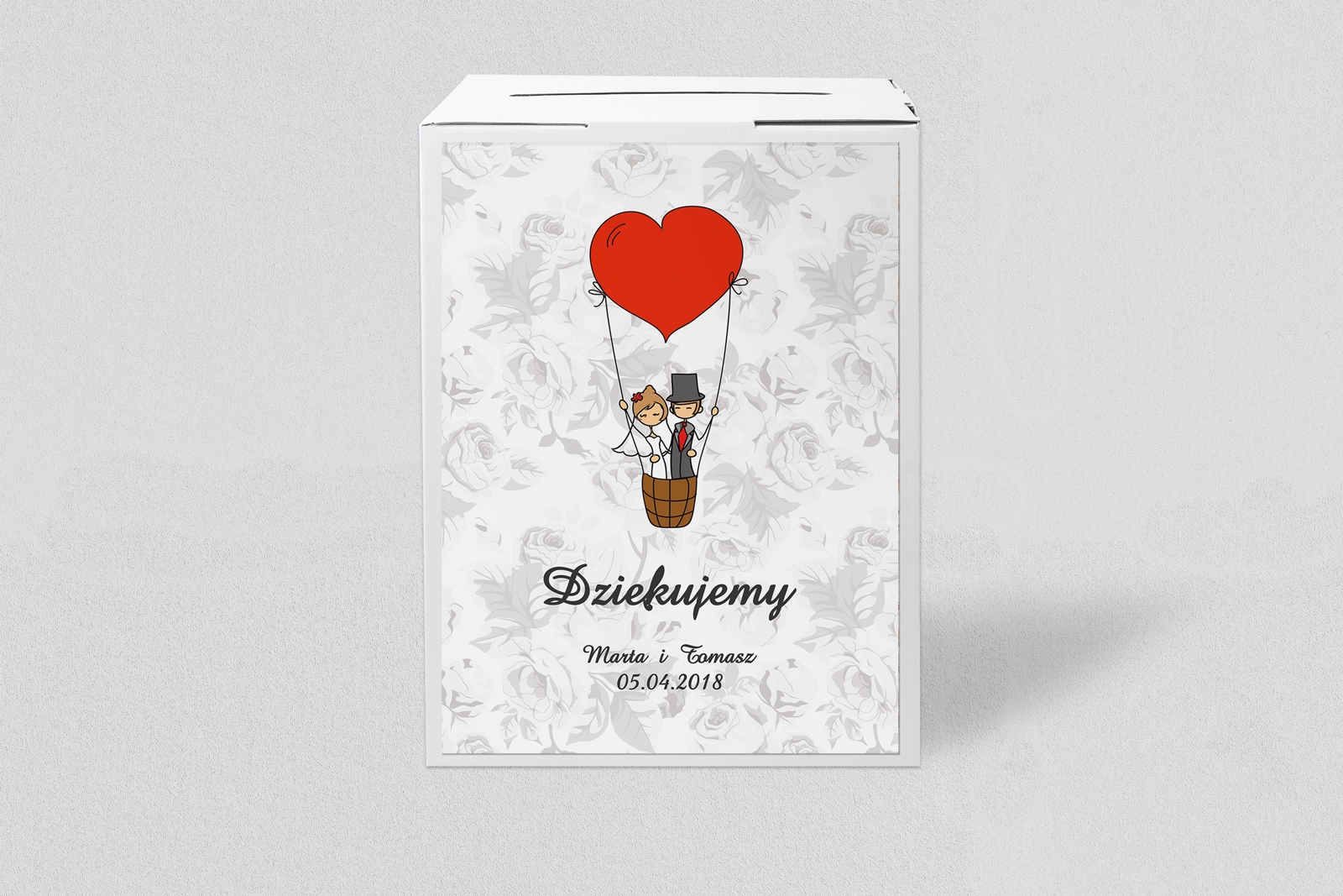 Pudełko na koperty i pieniądze Zakochani Motyw 4