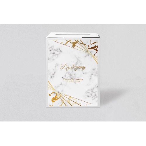 Pudełko na koperty i pieniądze Marmur & Złoto Motyw 4
