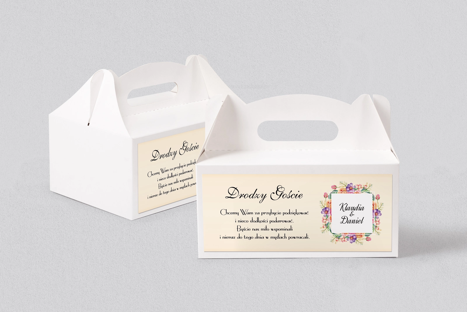 Pudełko na ciasto weselne Love Motyw 7