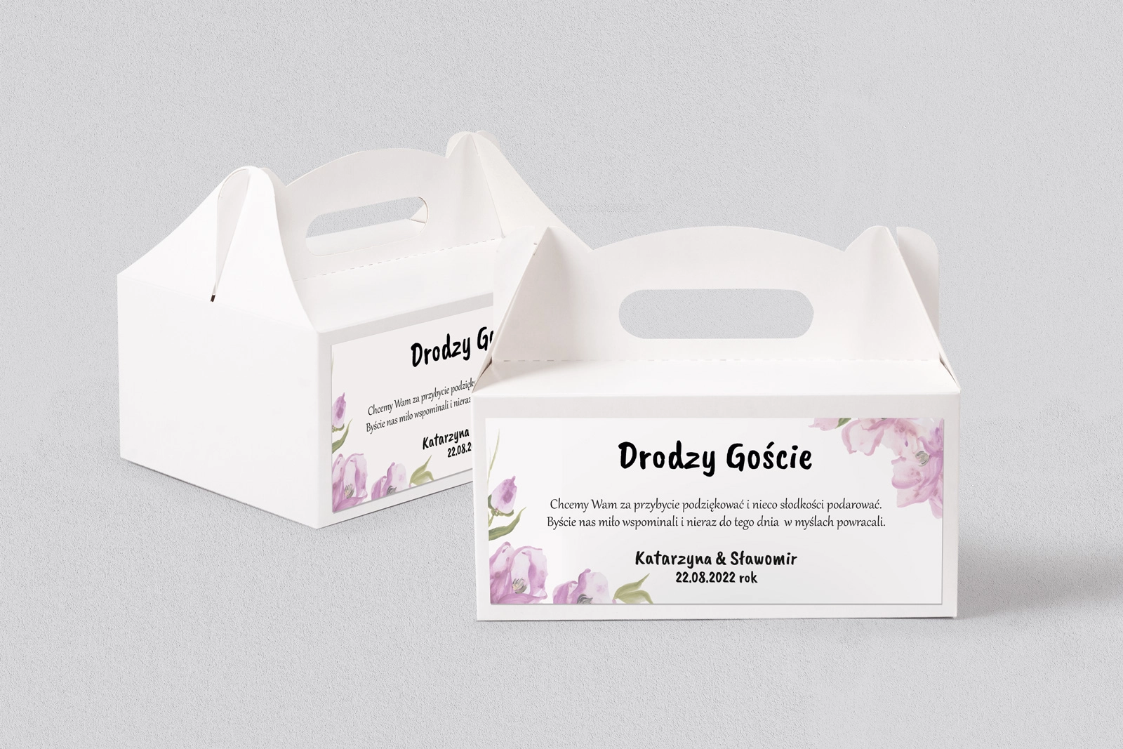 Pudełko na ciasto weselne Bukiety Motyw 13