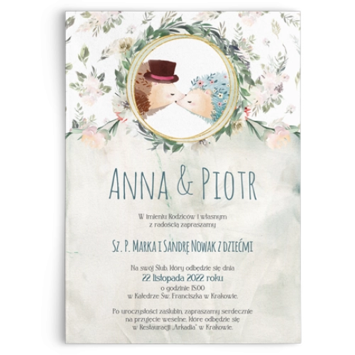 Zaproszenia ślubne Animals - Motyw 2