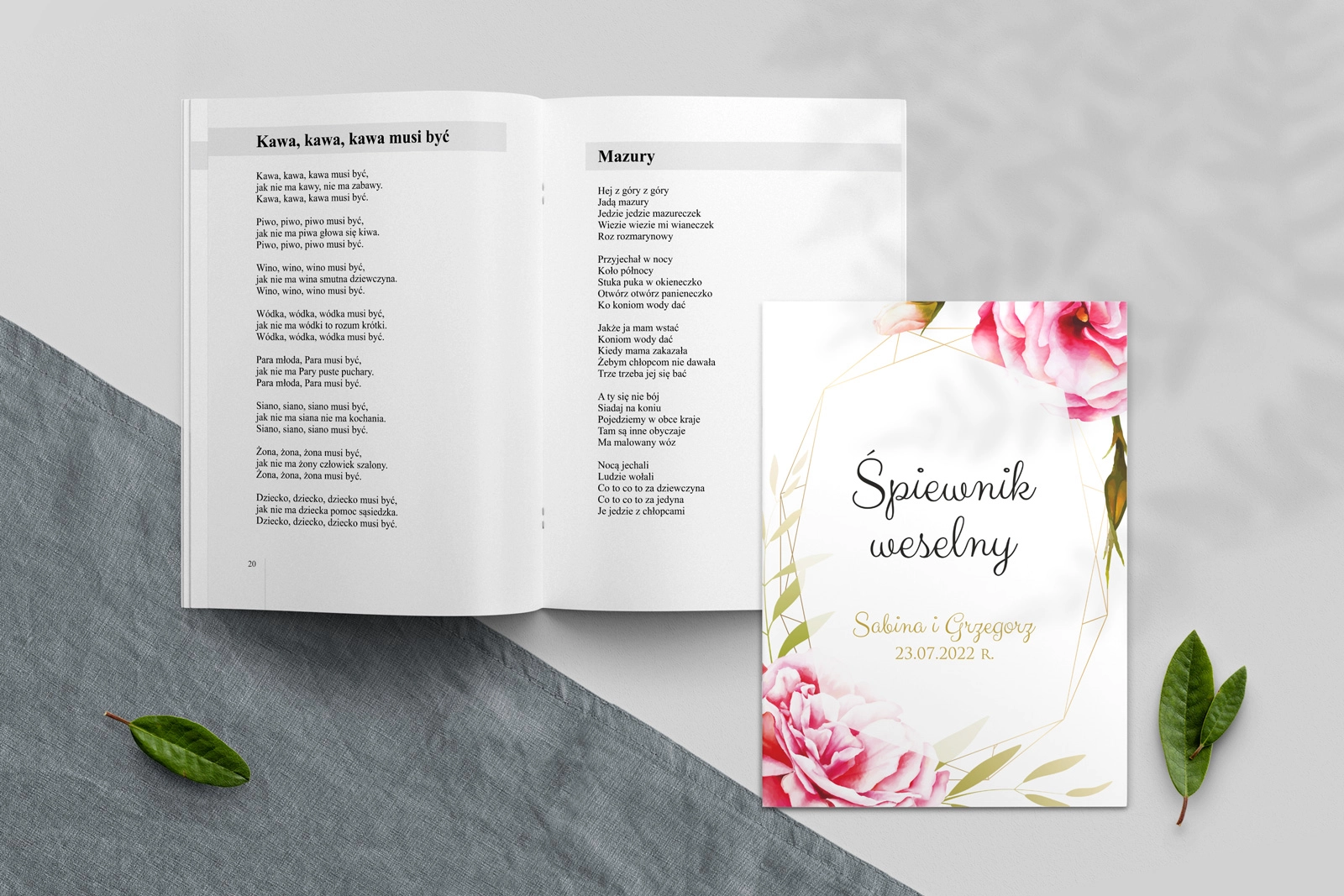 Śpiewnik Weselny - Flowers & Frame Motyw 5