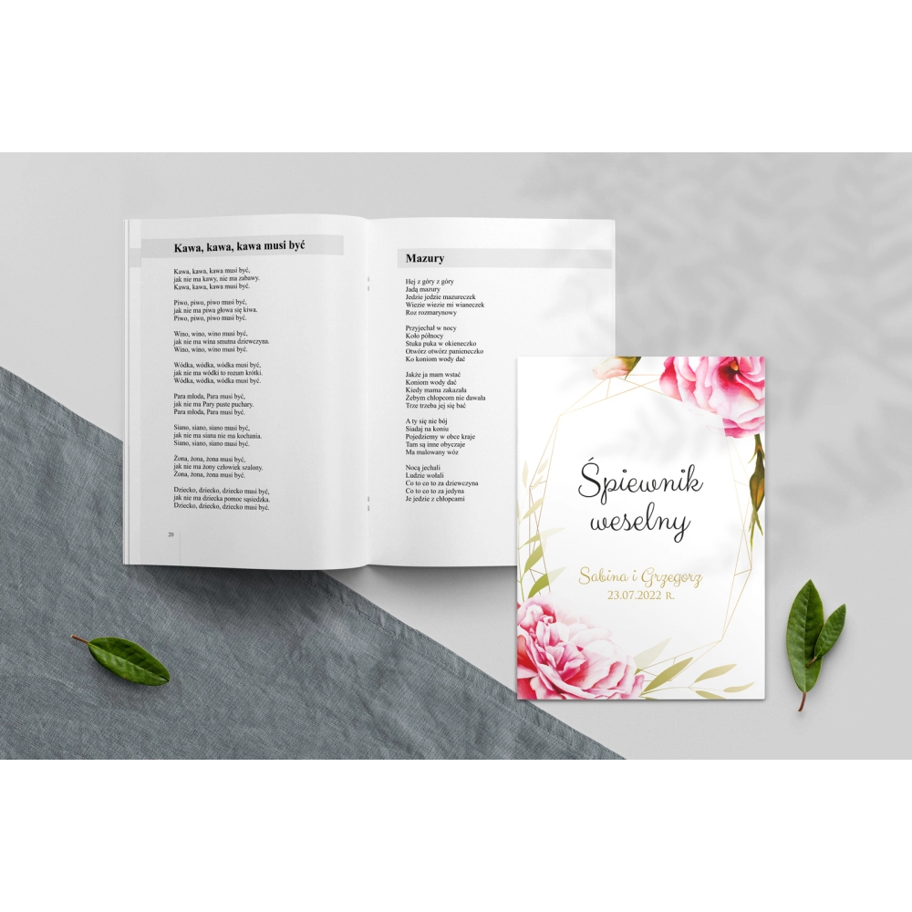 Śpiewnik Weselny - Flowers & Frame Motyw 5