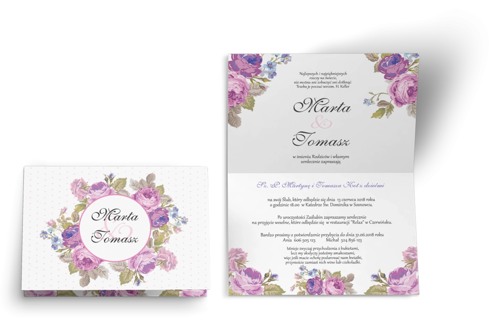 Zaproszenie ślubne Radosny Dzień - Motyw 1