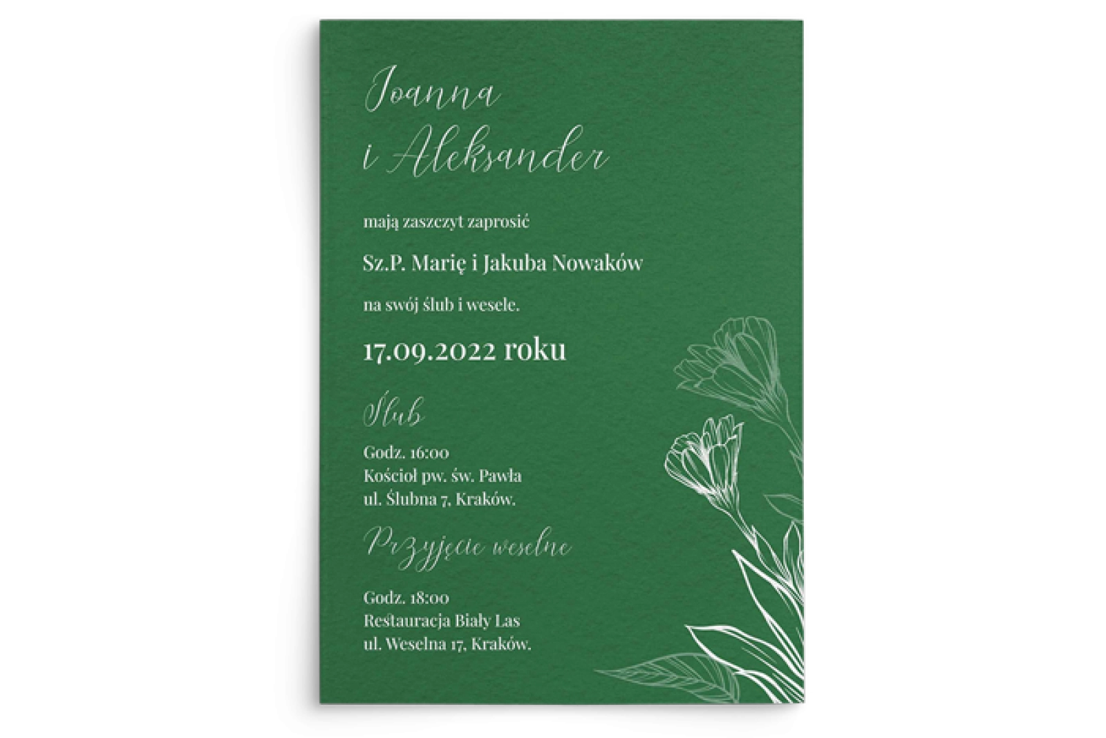 Zaproszenia ślubne Papers - Motyw 1