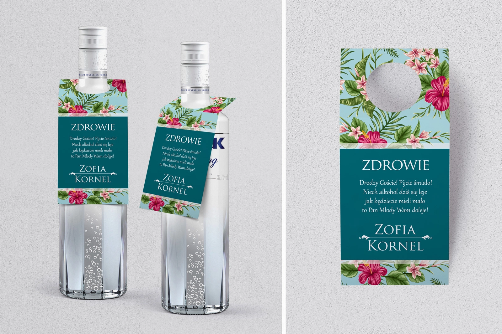 Zawieszka na alkohol oczko Kwiatowe Pole Motyw 3