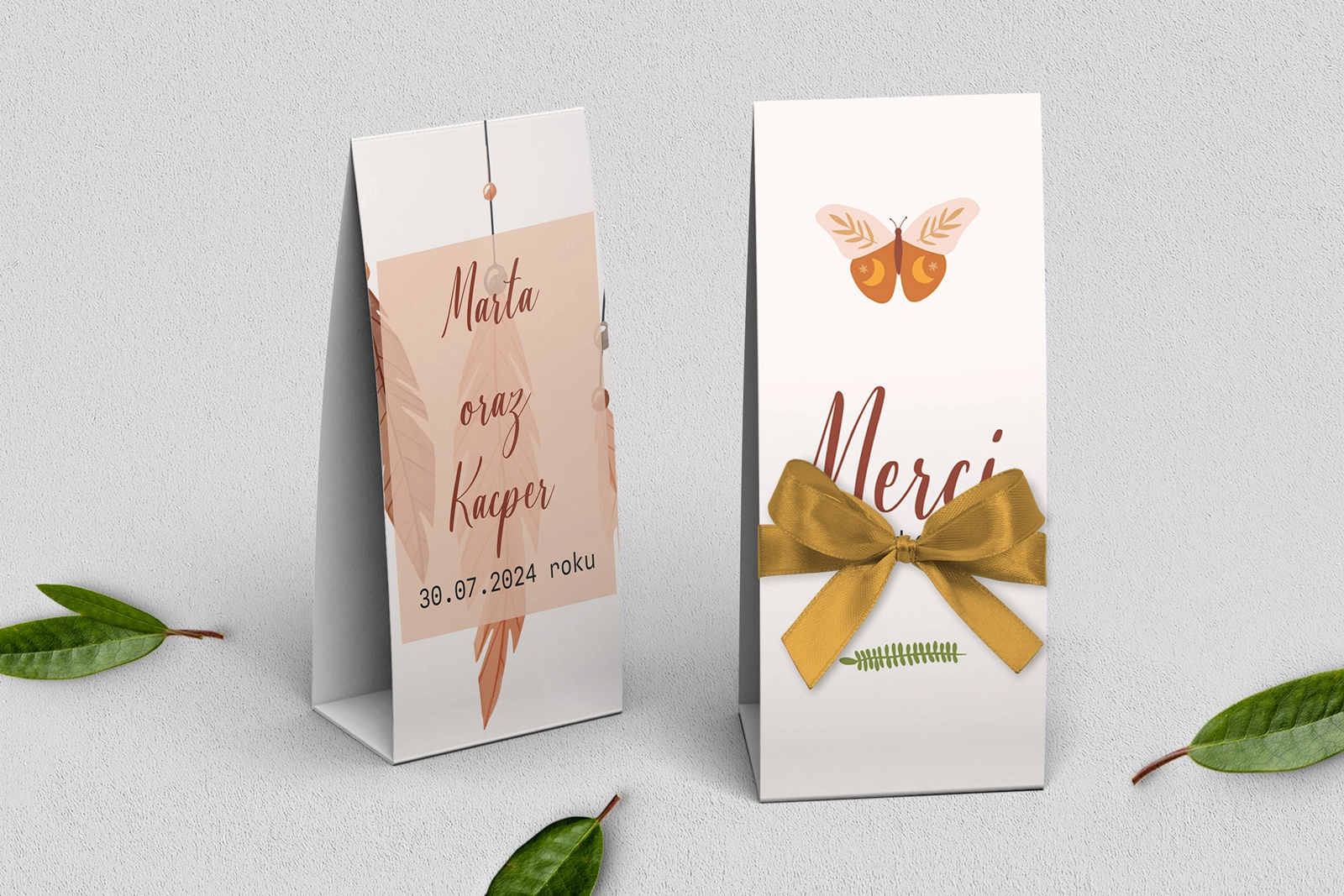 Podziękowanie Merci - Pudełeczko Butterflies - Motyw 1