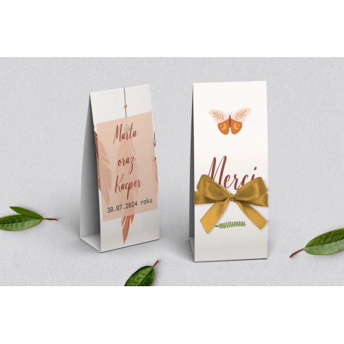 Podziękowanie Merci - Pudełeczko Butterflies - Motyw 1