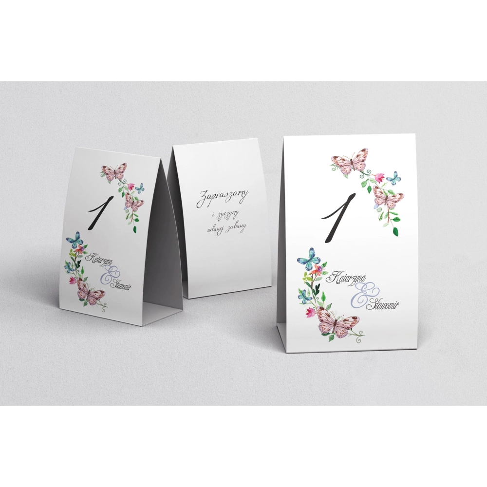 Numerki na stół Akwarelowe Wianki Motyw 3