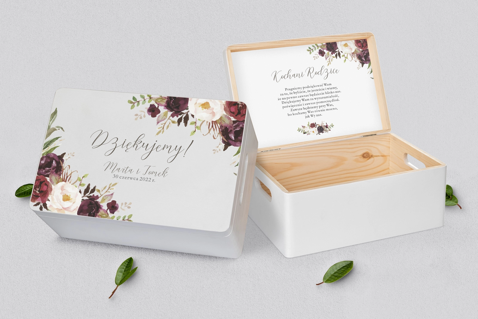 Skrzyneczka dla Rodziców - biała PasteLove Motyw 3