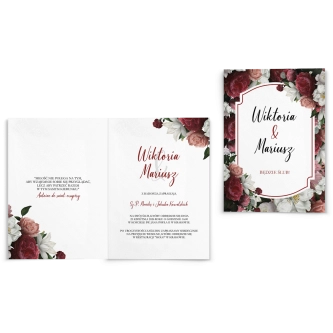Zaproszenia ślubne Amore Rosso - Składane Motyw 3