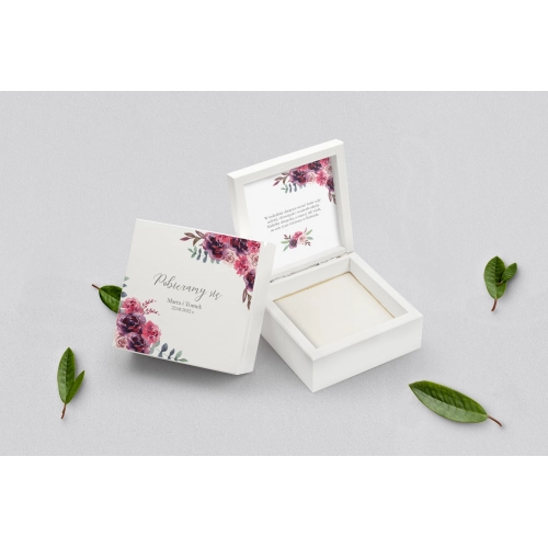 Pudełko na obrączki białe - PasteLove Motyw 1