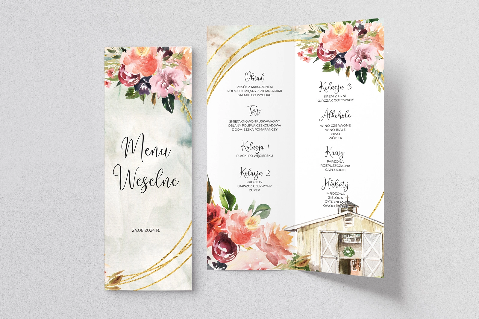 Menu Weselne Spring Love - Motyw 4