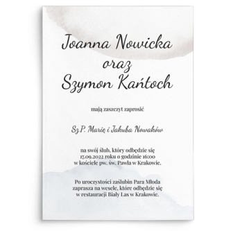 Zaproszenia ślubne Watercolor Wedding - Motyw 3