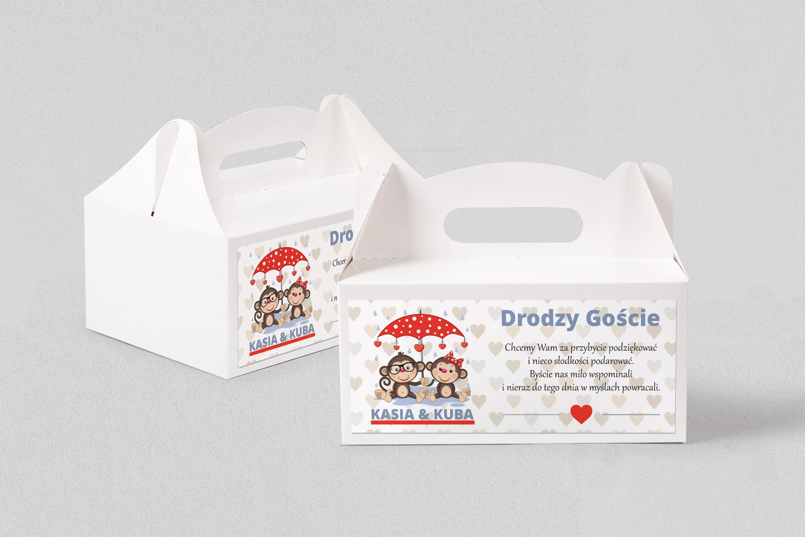 Pudełko na ciasto weselne Uroczy Deszcz Motyw 2