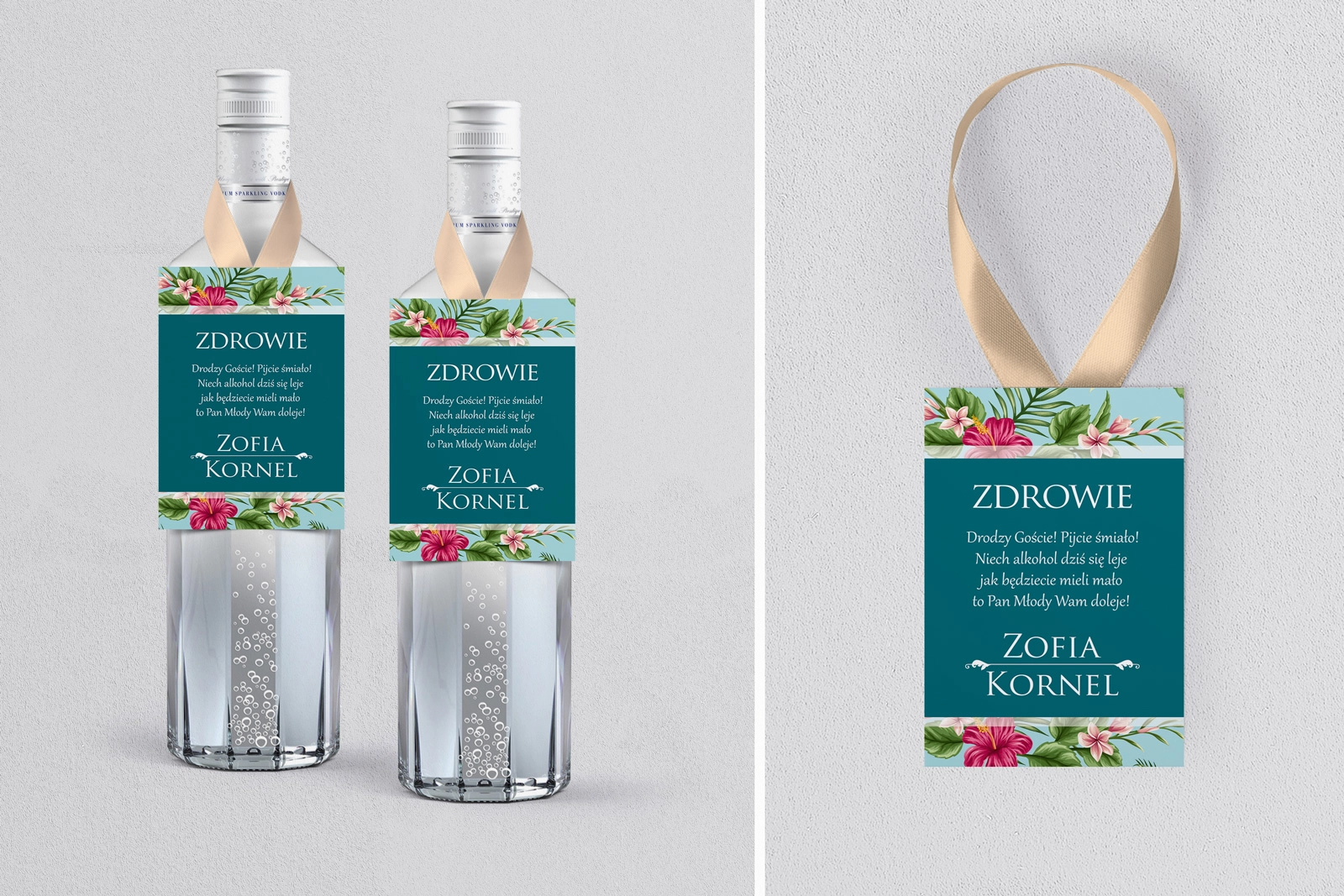 Zawieszka na alkohol Kwiatowe Pole Motyw 3