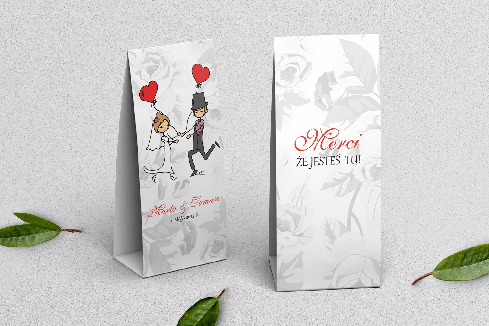Podziękowanie Merci - Pudełeczko Zakochani Motyw 5