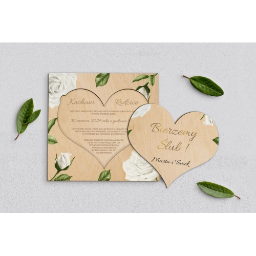 Drewniane Zaproszenie dla Rodziców - Dream Motyw 1