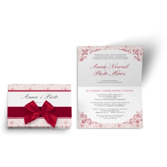 Zaproszenie ślubne Ornaments - Bordowe