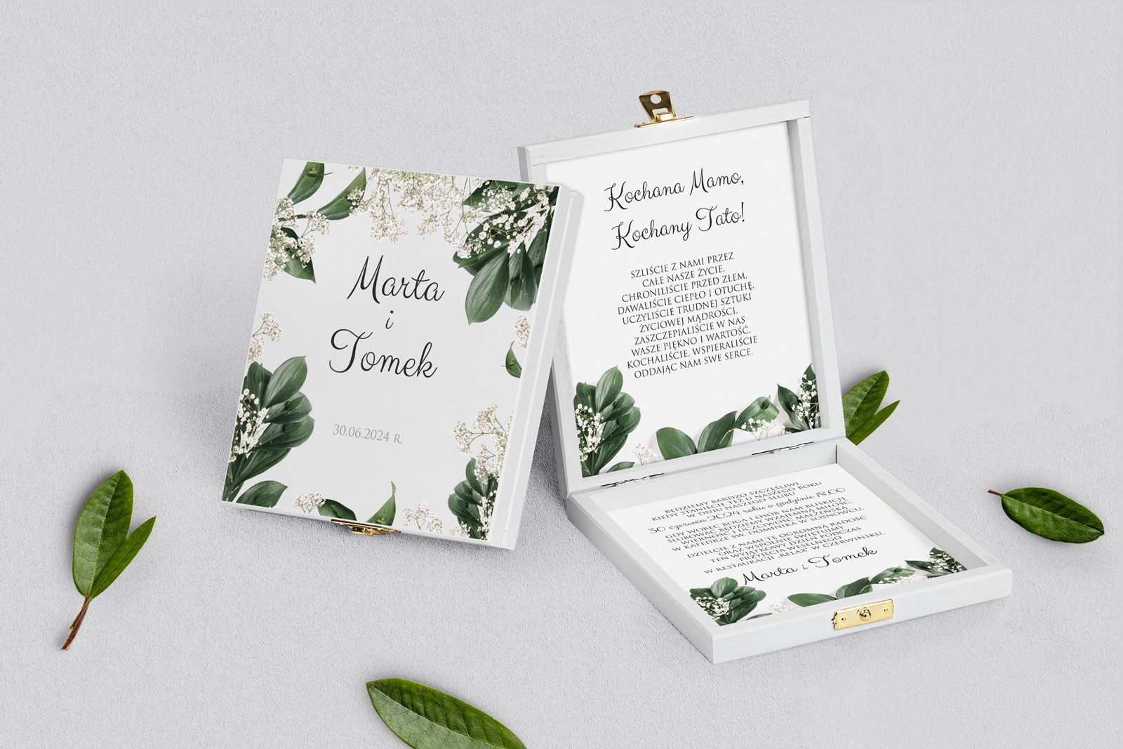 Zaproszenie dla Rodziców - białe Soft Motyw 1