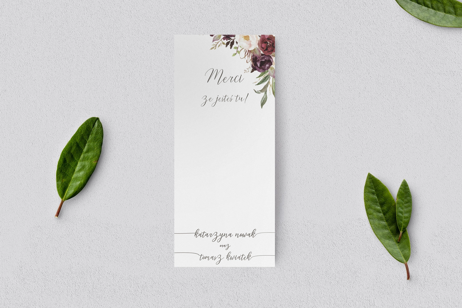 Podziękowanie Merci - Karteczka PasteLove - Motyw 3