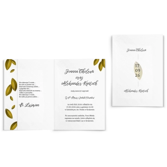 Zaproszenia ślubne Jesienne Liście - Składane motyw 3