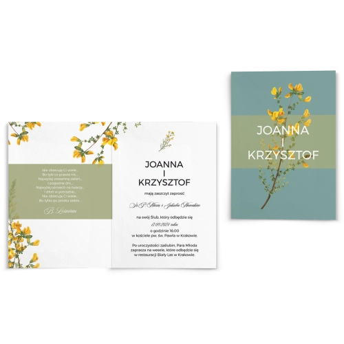 Zaproszenia ślubne Botanic - Składane motyw 2