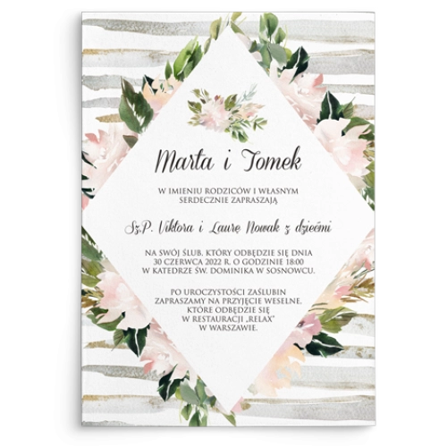 Zaproszenia ślubne Akwarelka - Motyw 1