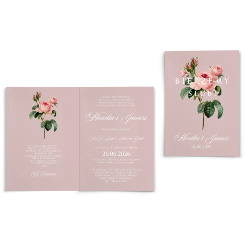 Zaproszenia ślubne Bella - Składane motyw 1