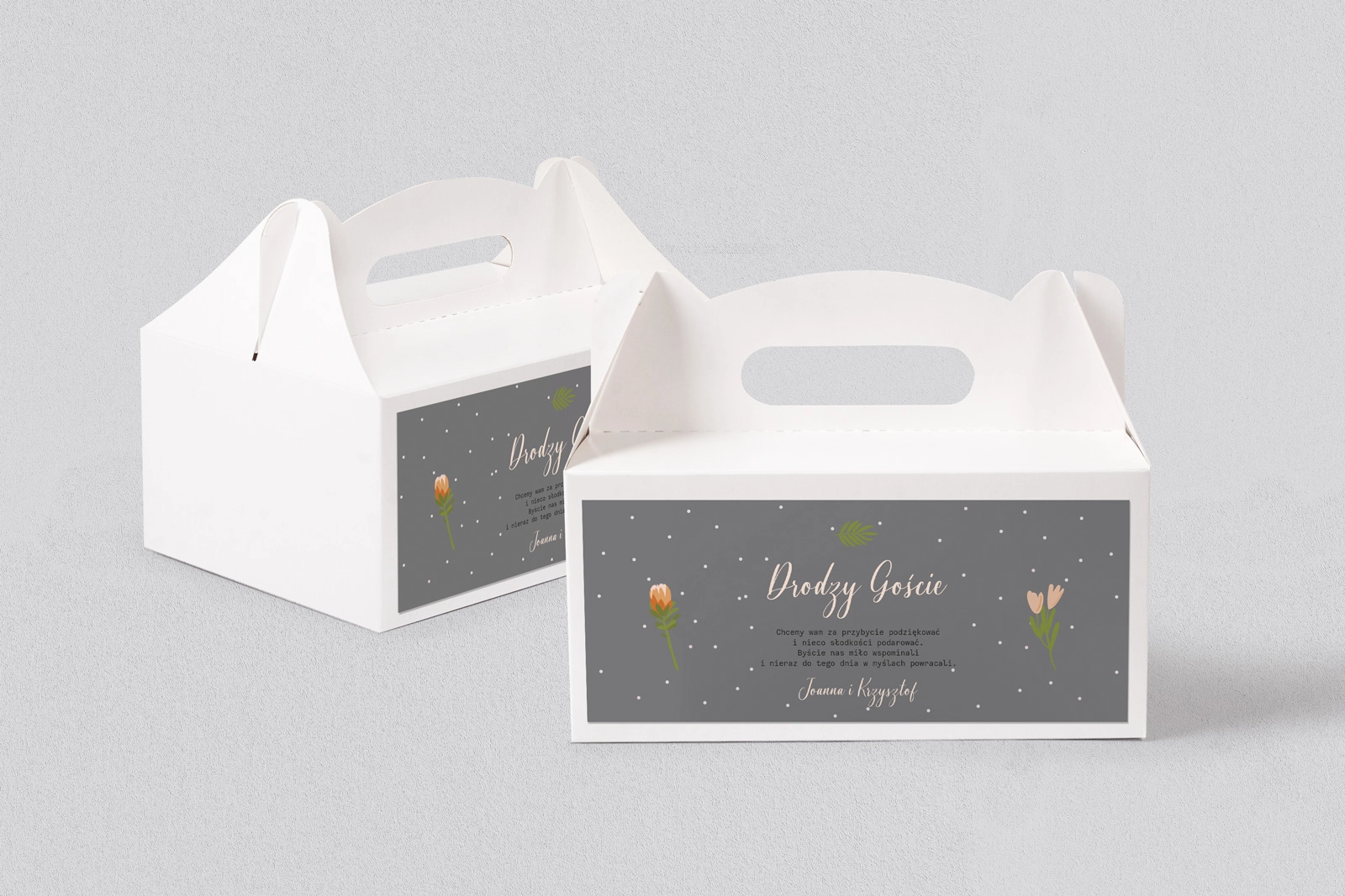 Pudełko na ciasto weselne Butterflies - Motyw 3